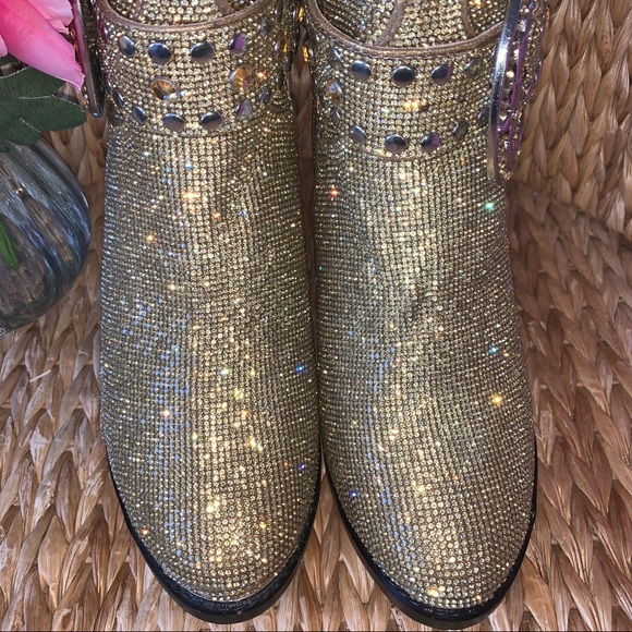 New Dolls Kill Honey Rhinestone Western Cowboy Boots - Picture 7 of 11